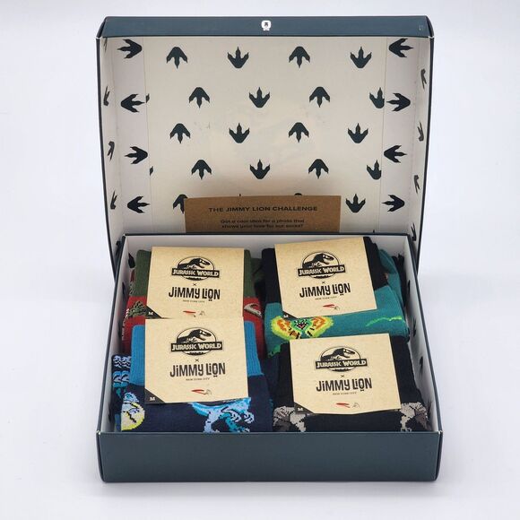 Jurassic World x Jimmy Lion Socks 4-Pack Men's 4.5-7.5 Women's 6-9 - Picture 2 of 4